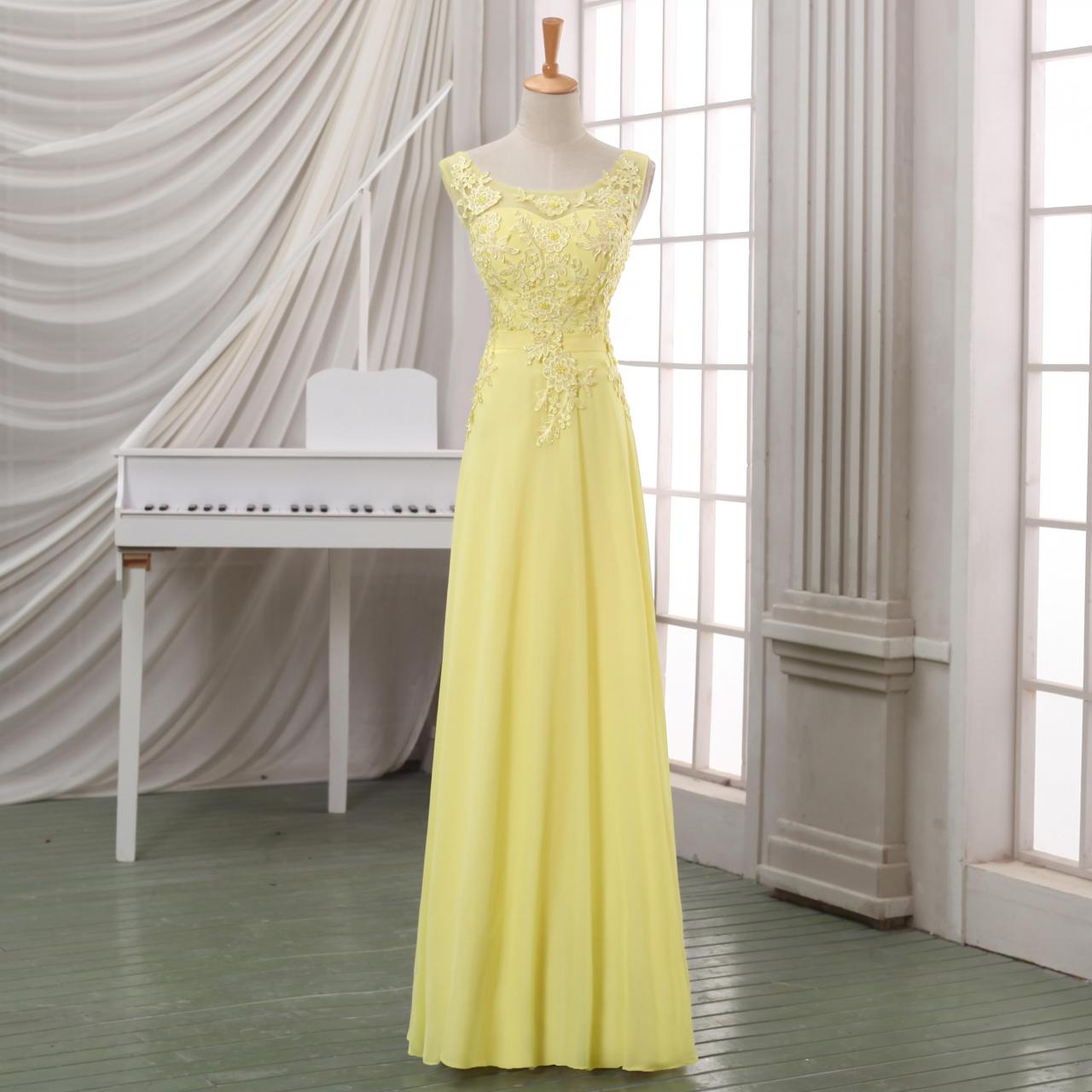 light yellow prom dress 2025 Yellow Prom Dress: Beaded Halter V Neck A Line... From Bestoffers, $285.67