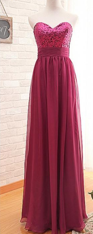 Elegant Sequin Chiffon Formal Prom Dress, Beautiful Long Prom Dress, Banquet Party Dress