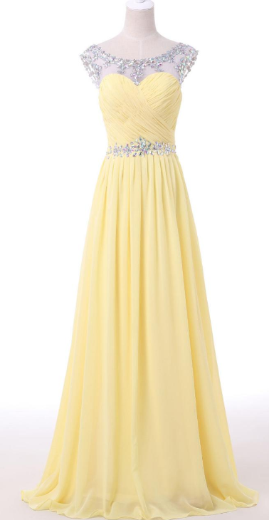 Elegant A-line Chiffon Formal Prom Dress, Beautiful Long Prom Dress, Banquet Party Dress
