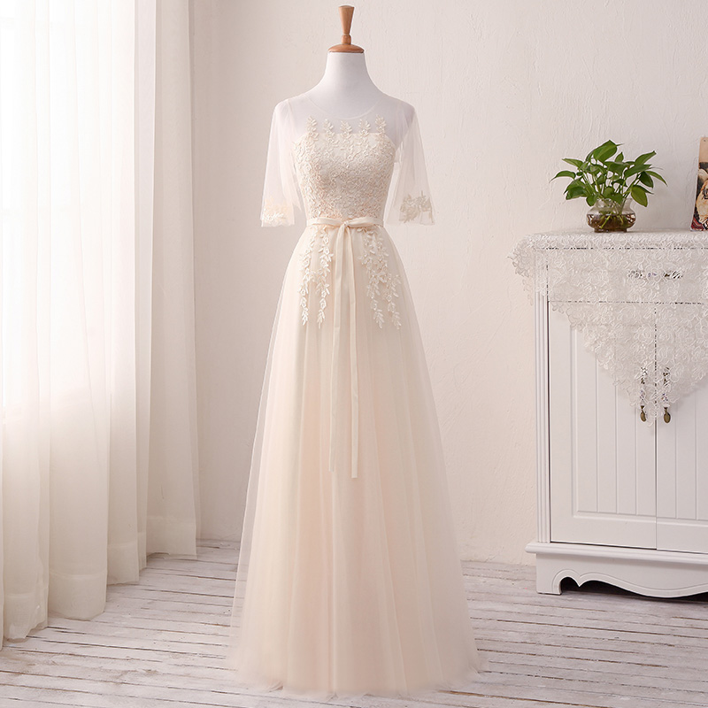 Elegant A-line Tulle Lace Formal Prom Dress, Beautiful Long Prom Dress, Banquet Party Dress