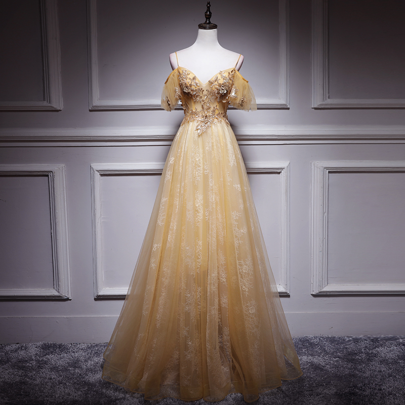 Elegant Beautiful Lace Off Shoulder Tulle Formal Prom Dress, Beautiful Prom Dress, Banquet Party Dress