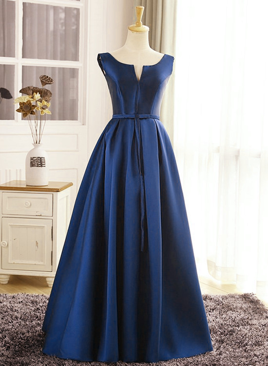 Elegant Simple Satin Formal Prom Dress, Beautiful Prom Dress, Banquet Party Dress