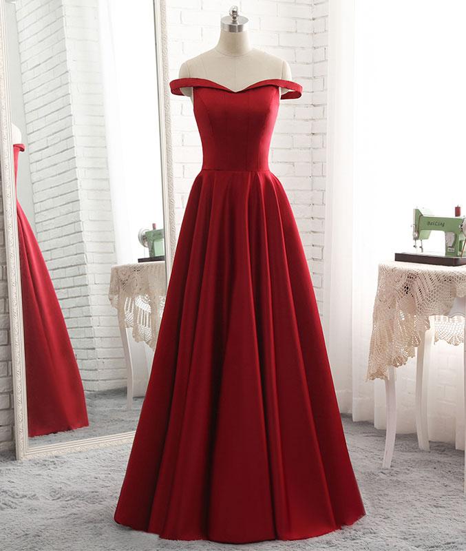 Elegant Sweetheart Satin A-line Formal Prom Dress, Beautiful Long Prom Dress, Banquet Party Dress