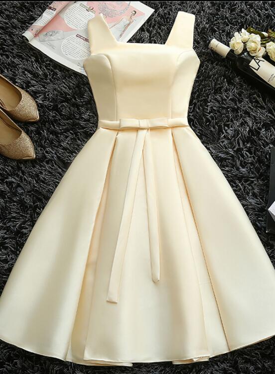 Elegant Sweetheart Simple Satin Homecoming Dress, Beautiful Short Dress, Banquet Party Dress