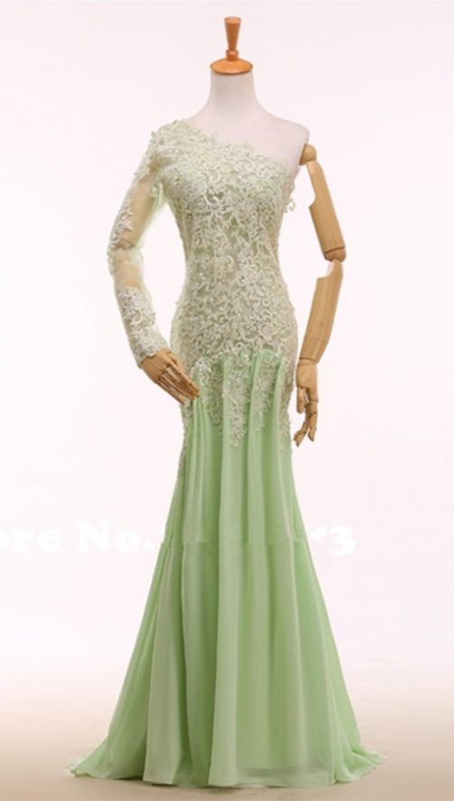Elegant Lace Appliques Mermaid Tulle Formal Prom Dress, Beautiful Long Prom Dress, Banquet Party Dress
