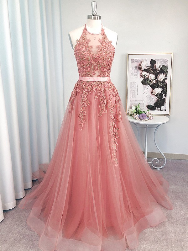 Elegant Sweetheart Applique Tulle Lace Formal Prom Dress, Beautiful Long Prom Dress, Banquet Party Dress