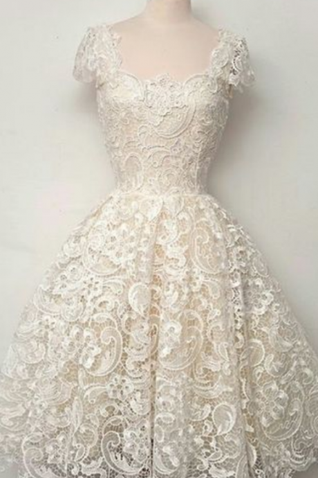 Lace Homecoming Dresses,white Homecoming Dresses,cap Sleeve Homecoming Dresses, Homecoming Dresses, Homecoming Dresses