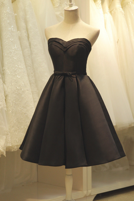 Sweetheart Black Homecoming Dress,knee Length Homecoming Dresses