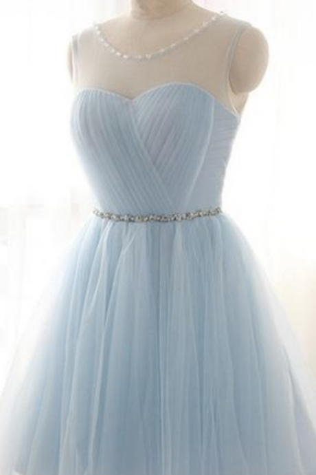 Light Blue Homecoming Dress,sleeveless Chiffon Homecoming Dresses