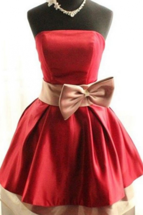 Sparkly Red Simple Handmade Short Pretty Homecoming Dresses