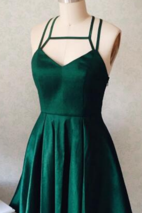 Cute A-line Short Green Prom Dress Homecoming Dress