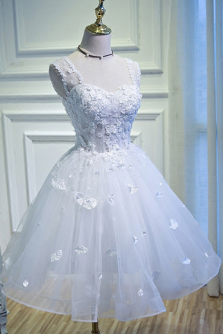 A-line Straps Short Mini Tulle Short Prom Dress Homecoming Dresses