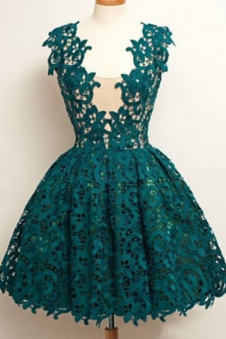 Short Lace Homecoming Dress Sale, Sleeveless Short/Mini Lace Appliques Dresses
