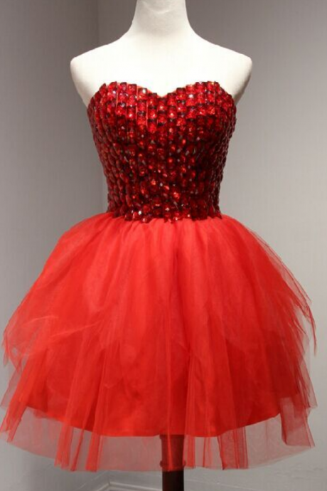 Homecoming Dress, Red Short Homecoming Dresses, Short Prom Dress Tulle Prom Dress Party Prom Dress Junior Prom Dress
