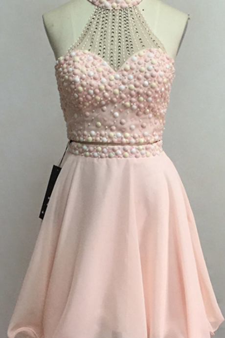 Pieces Homecoming Dresses,prom Dress,short Homecoming Dress,crystsla Homecoming Dress,blush Pink Homecoming Dress,party Dresses
