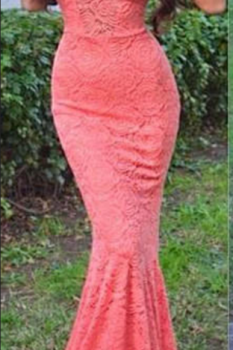Sexy Mermaid Lace Prom Dresses Sweetheart Neck Party Dresses
