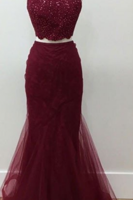 Two Pieces Prom Dresses,mermaid Prom Dresses,long Prom Dresses,backless Prom Dresses,evening Dresses,beaded Dress,women Dresses,party