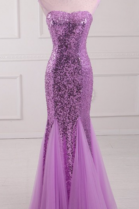 Halter Sheer Sequined Floor-length Mermaid Prom Dress, Evening Dress Featuring Lace-up Back