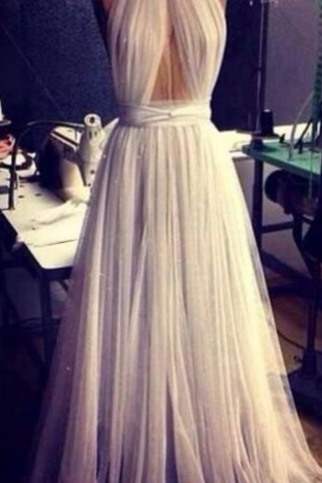 High Neck Prom Dress, Sexy Tulle Prom Dress, Backless Prom Dress, Dresses For Prom, Long Prom Dresses, Evening Dresses