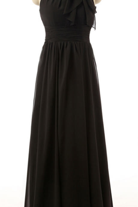 Prom Dress,halter Chiffon Prom Dress,black Prom Dresses,custom Made Prom Dress, Vintage Prom Dress, Long Prom Dresses