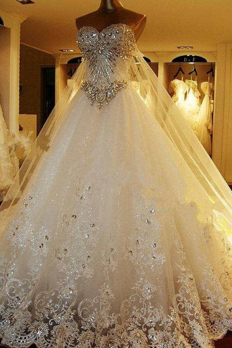 Luxury Cathedral Train Bridal Wedding Dresses