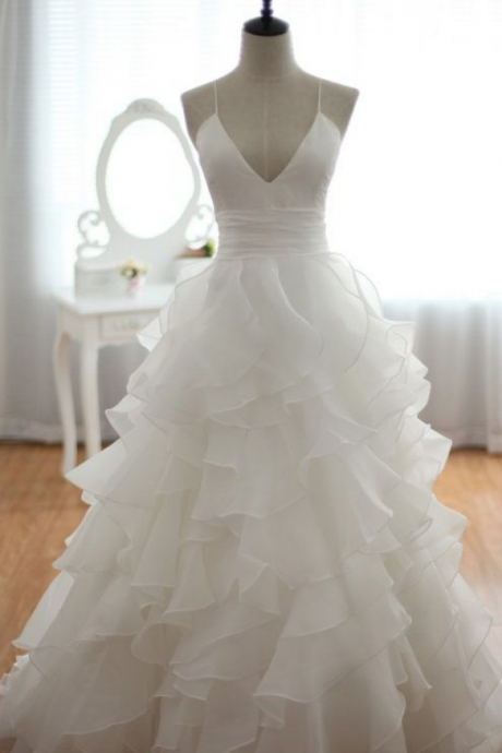 Beach Wedding Dress,a-line Wedding Dress, Wedding Dress,spaghetti Straps Wedding Dress,backless Wedding Dress