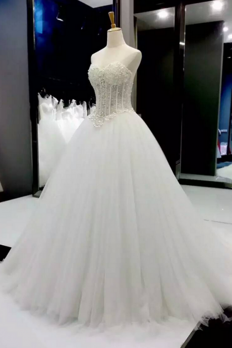 Wedding Dress,wedding Gown,bridal Gown,bride Dresses, Long Wedding Dresses,pearls Wedding Dresses,ball Gown Wedding Dress.,princess Wedding