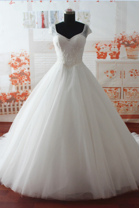 Wedding Dress, Princess Tulle Wedding Dresses,beaded Wedding Dress,luxury Wedding Dress, Custom Wedding Dress, Modest Wedding Dress,