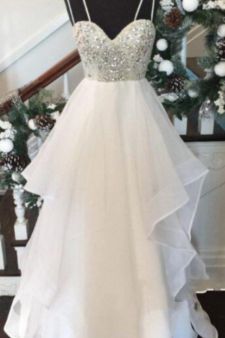 Wedding Dress, White Sweetheart Sequin Long Bridal Dress, Evening Dresses,white Wedding Dresses,formal Dress,prom,floor-length Wedding