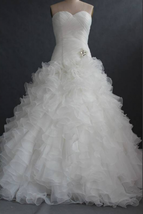 Mermaid Organza White Wedding Dresses Sweetheart Neck Women Bridal Gowns