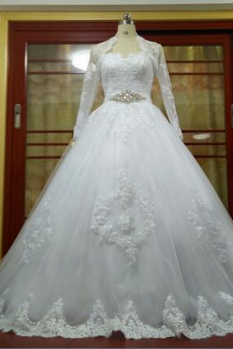 Elegant Custom Made Wedding Gowns Bridal Sweetheart Lace Wedding Dresses Jacket