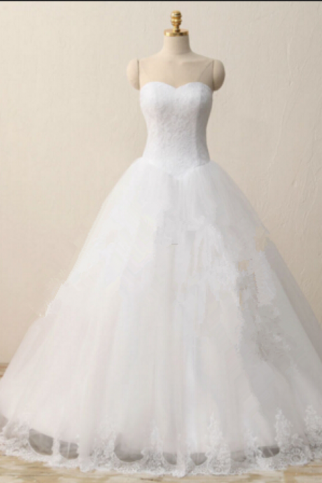 Wedding Dresses Sexy Sweetheart Sleeveless Backless Appliques Floor Length Wedding Bridal Gowns
