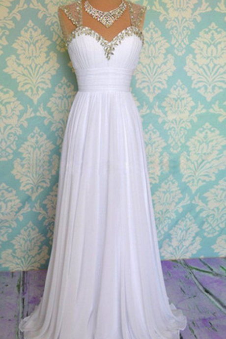 White Prom Dress Crystals