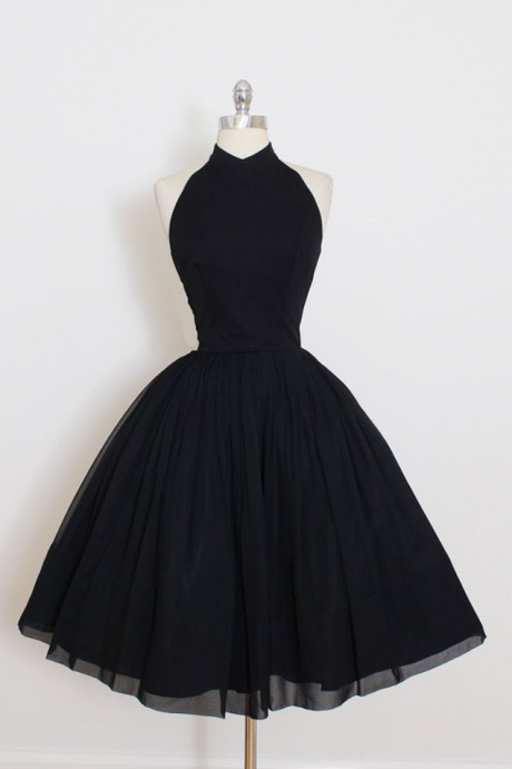 Black Homecoming Dress,chiffon Prom Dress, Evening Dress