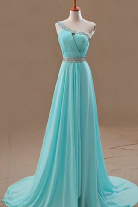  Pretty Simple One Shoulder Chiffon Prom dresses, Bridesmaid Dresses, Prom Gowns, Evening Dresses