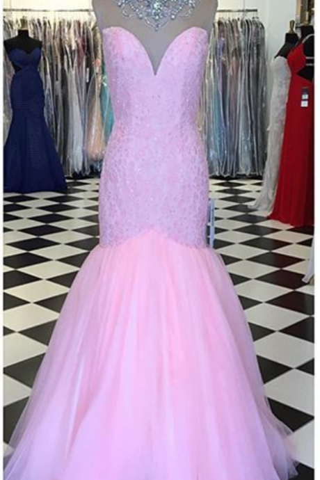 Prom Dresses ,prom Gown,pink Prom Dresses,sparkle Evening Gowns,mermaid Formal Dresses