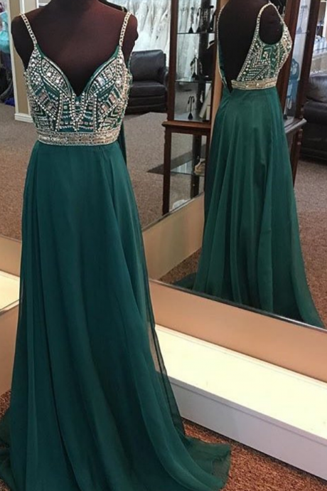 Prom Dresses With Spaghetti Straps, Formal Dresses, Graduation Party Dresses, Banquet Gown