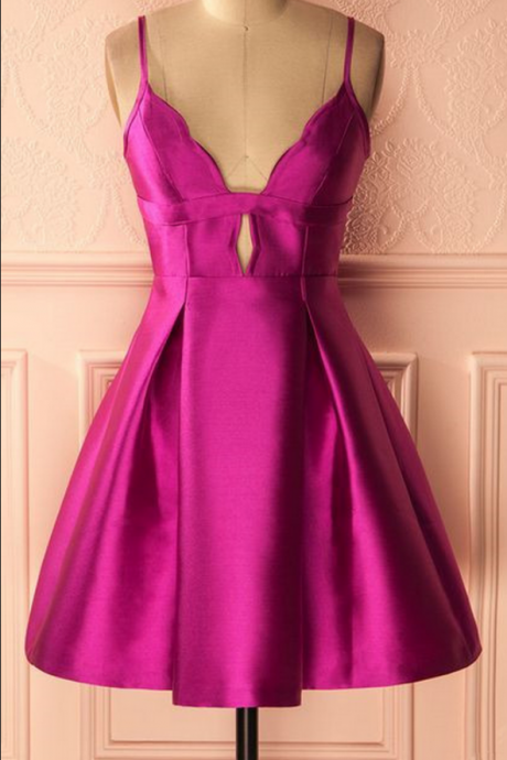 Fuchsiaa Line Prom Dress,short Prom Dress,fashion Homecoming Dress
