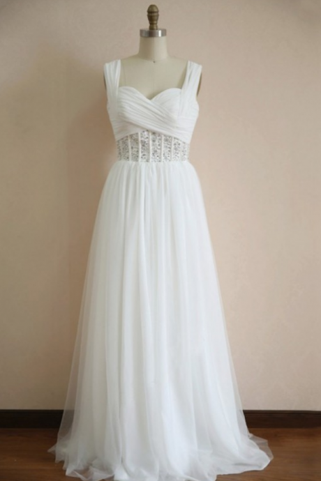 Prom Dress,white Prom Dress,vintage Tulle Prom Dresses,v Neck Evening Gowns,party Dress,custom Made Prom Dress,long Prom Dresses,prom