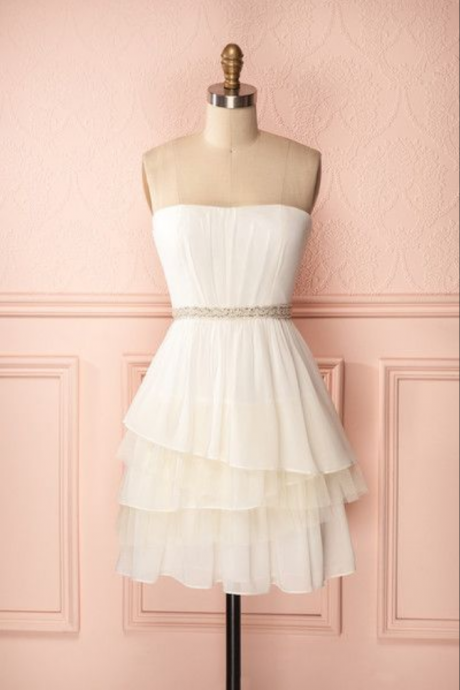 White Homecoming Dresses Prom Dress, White Prom Gowns, Mini Short Homecoming Dress