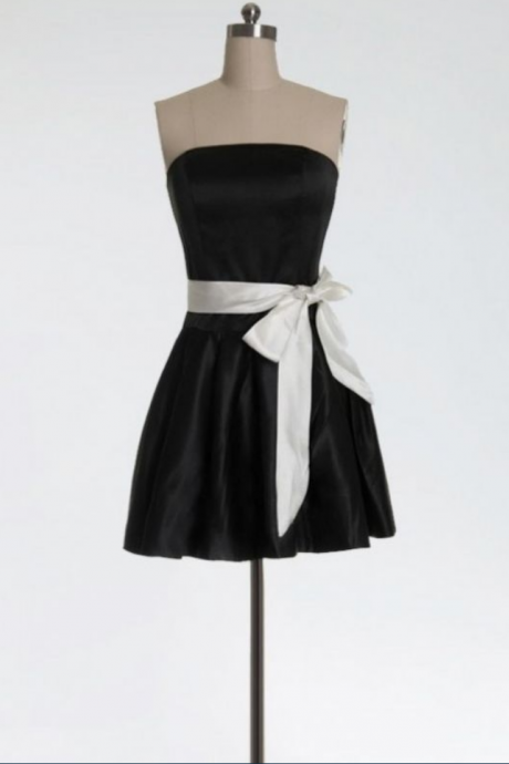 Short Homecoming Dress Short/mini Bowknot Sleeveless Zipper Strapless For Homecoming Outlet Dresses