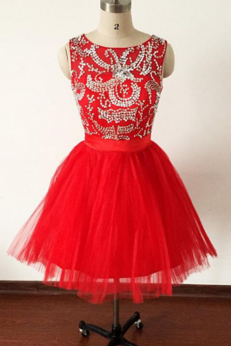Red Homecoming Dresses,tulle Homecoming Dresses,short Graduation Dresses,open Back Homecoming Dresses,handmade Homecoming Dresses,sweet 16 Party