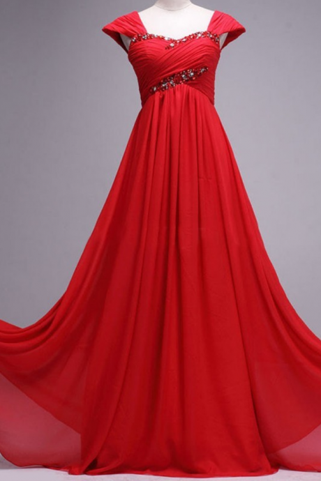 Prom Dress,red Prom Dresses,sexy Cap Sleeve Prom Dresses,custom Made Prom Dress,long Elegant Prom Dresses, Prom Dresses,prom Dresses