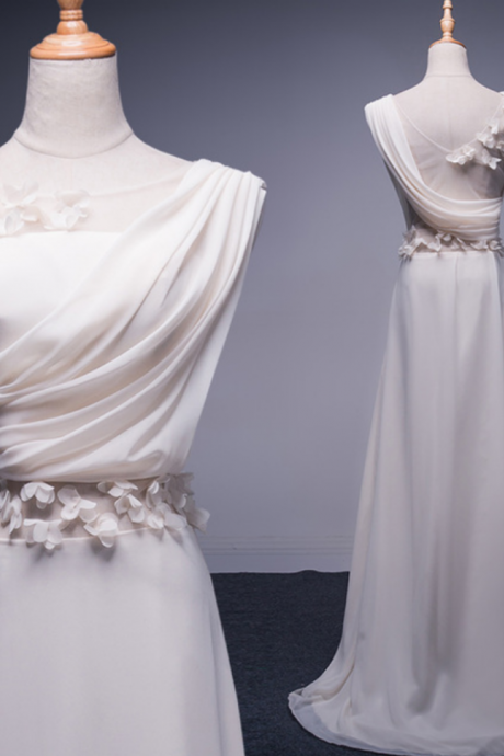 Long Evening Dresses Bride Princess Lace Chiffon Prom Dress Elegant Backless Formal Dress