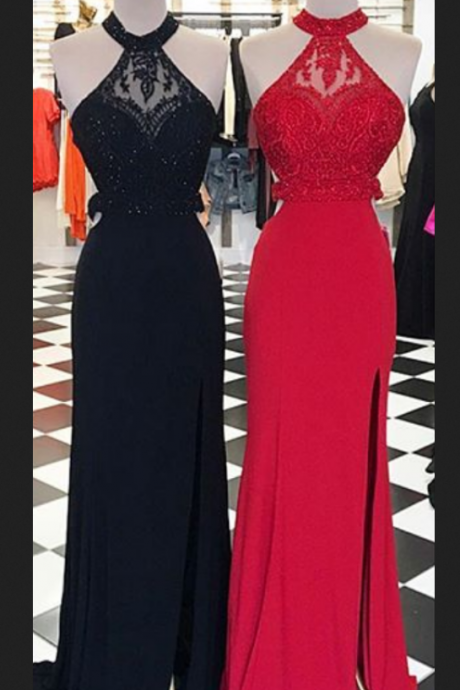  Sexy Prom Dress, Mermaid Prom Dress, Mermaid Evening Dress,Formal Dress,Evening Formal Gown,Black and Red Prom Dresses,Long Party Dress