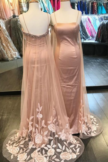 Charming Prom Dress,sexy Lace Mermaid Evening Dress,spaghetti Straps Prom Dresses,formal Evening Dress