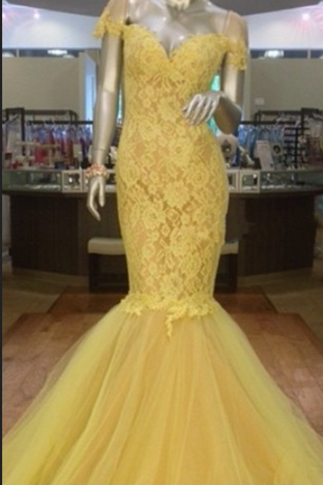 Charming Prom Dress,cap Sleeve Mermaid Evening Dress,tulle Formal Evening Gown,lace Prom Dresses