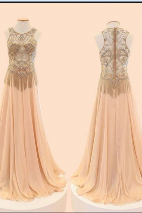 Elegant Jewel Prom Dress,zipper Back Evening Dress,floor Length Prom Dress