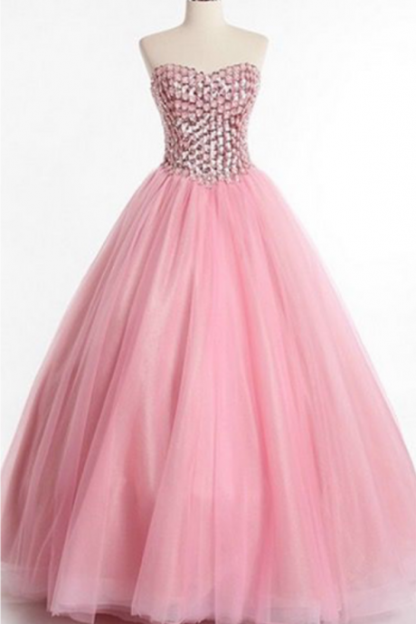 Formal Sweet 16 Dress,sweet 15 Dresses, Puffy Tulle Prom Dress Beaded,pageant Dress,sweetheart,prom Dresses