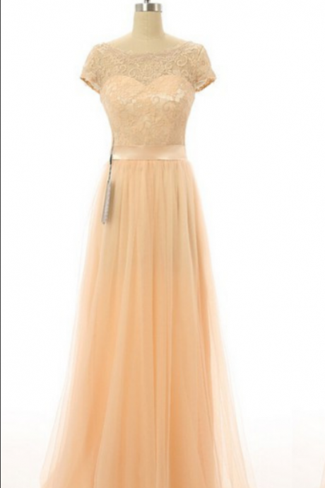 Chiffon Prom Dress, Long Prom Dresses, Prom Dress With Lace,tulle Evening Dress
